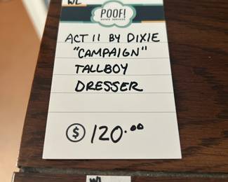 Act II by Dixie "Campaign Tallboy Dresser