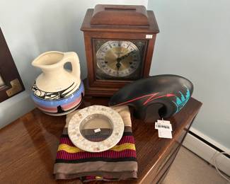 Ceramic Zuni Fetish Bear, Mantle Clock