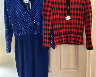 St. John Plaid Sweater, St. John Sequin Dress