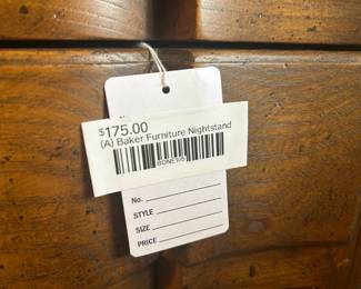 (A) Baker Furniture Nightstand