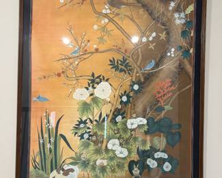 Chinese Painted Wallpaper Panel