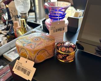 Monica Grandi Ceramic Box, Backstrom For Kosta Boda Vase