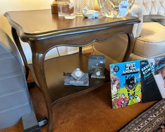 Wooden Side Table, Records