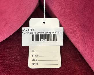 WL Art Deco Style Scalloped Velvet Armchair