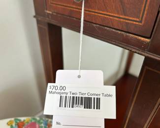 Mahogany Two-Tier Corner Table