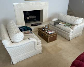 (A) Henredon Loveseat, (B) Henredon Loveseat