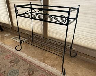 Two-Tier Black Metal Table