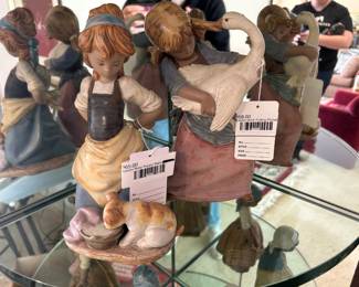 Lladro Nosy Puppy/Maid, Lladro Duck Pulling Pigtail