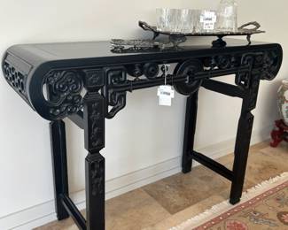 Ebony Chinoiserie Console Table
