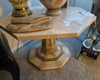 Italian Marble Top End Table 