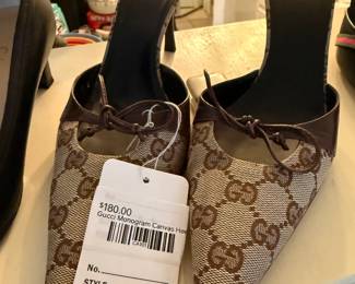 Gucci Monogram Canvas Heels