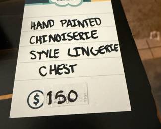 Hand Painted Chinoiserie Style Lingerie Chest 