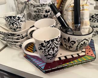 222 Fifth Roccoco Black 33 Piece China Set