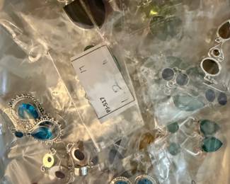 Unmarked Sterling and Stone Earrings, Precious metal pricing is subject to change based on market fluctuation. 