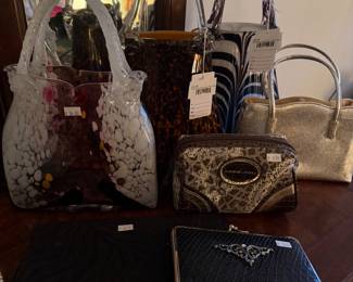 (A) Murano Style Glass Purse Vase