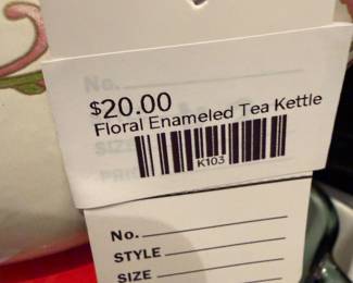 Floral Enameled Tea Kettle