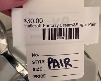Hallcraft Fantasy Cream&Sugar Pair