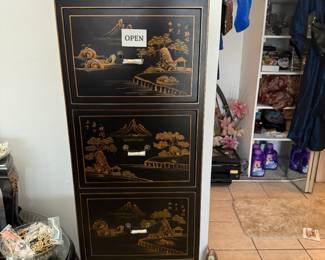 Hand Painted Chinoiserie Style Lingerie Chest 