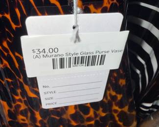 (A) Murano Style Glass Purse Vase