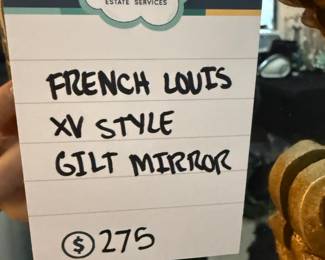 French Louis XV Style Gilt Mirror 
