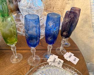 Hortensia Amethyst Champagne Flutes 
