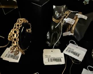 14k Charm Bracelet, Limoges Panther Trinket, 14k BUtterfly Neckalce , Precious metal pricing is subject to change based on market fluctuation.