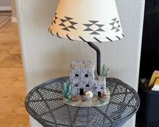 Metal Side Table Southwest Lamp
