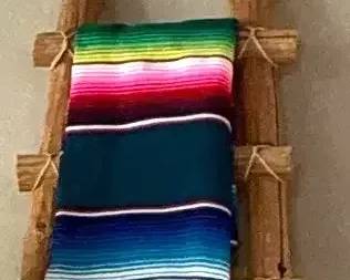Mexican Serape Blanket wSmall Ladder