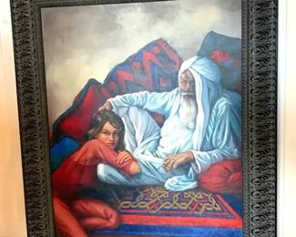Arabian Themed Framed Painting By Sue Crawford