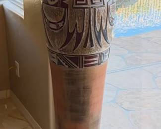 Tall Carved Southwest Lamp