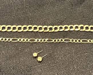 2 14k Gold Bracelets WEarrings