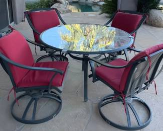 Hampton Bay Patio Table 4 Swivel Chairs