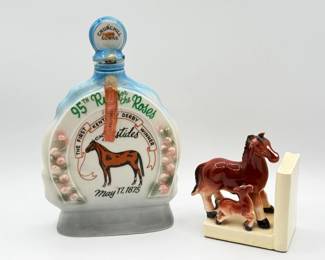 112 Vintage1969JimBeamDecanterHorseCeramicBookend