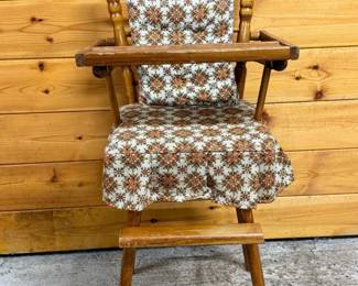 55 VintageWoodenDollChair