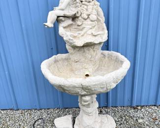1 HeavyOutdoorCementAngelWaterFountain