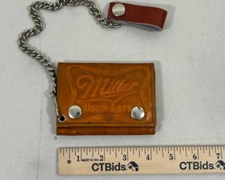 Miller High Life Leather  Chain Wallet