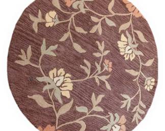 Floral Chenille Round Rug