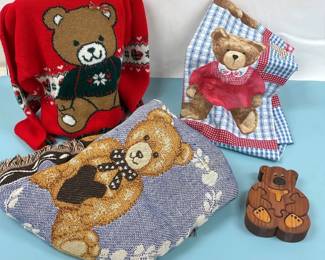 Bear Necessities Childrens Sweater, Blanket, Puzzle And Fabric