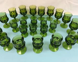 VTG Indiana Glass Company Kings Crown Goblet Set
