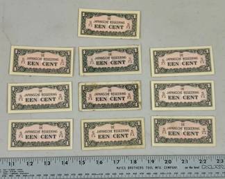 One Cent bank notes Japanese government for occupied Netherlands East Indies