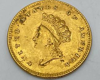 1854 US Indian Head (Type 2) $1 Gold Coin