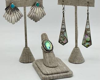 Mexican Sterling Silver Turquoise & Abalone