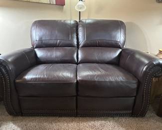 Leather Italia Recliner Loveseat