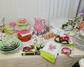 Easter & set of Mikasa china for 6