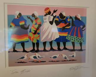 "Sea Birds" pencil signed