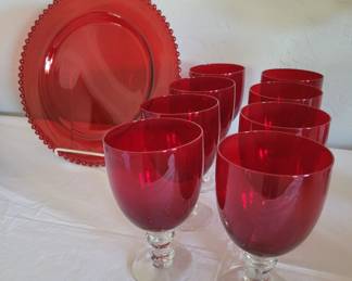 Red goblets & plate