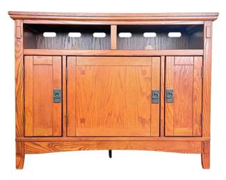 Solid Oak Entertainment Cabinet
