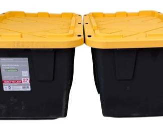 Two Heavy Duty Plastic Storage Containers
