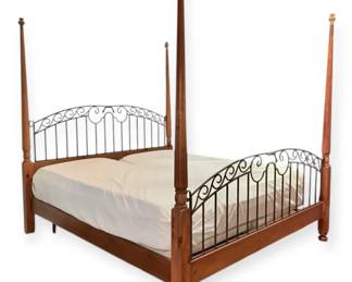 KingSized Wooden Poster Bed Frame