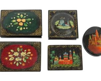 Russian HandPainted Lacquer Trinket Boxes